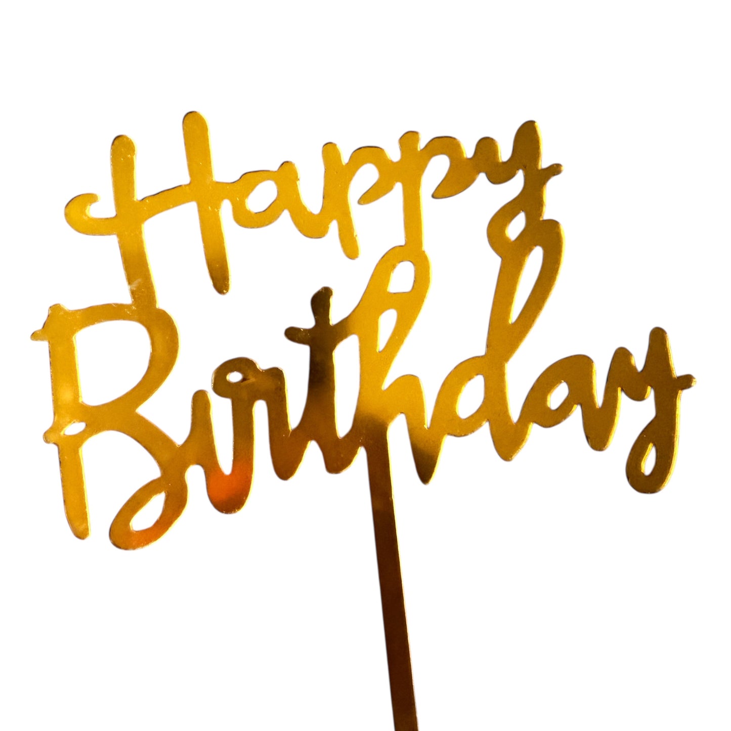 Gold 'Happy Birthday' flower arrangement topper