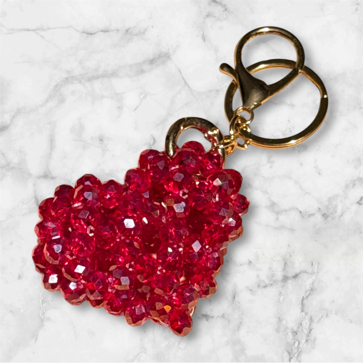 handkrafted heart shaped keychain krystal beautiful gift design