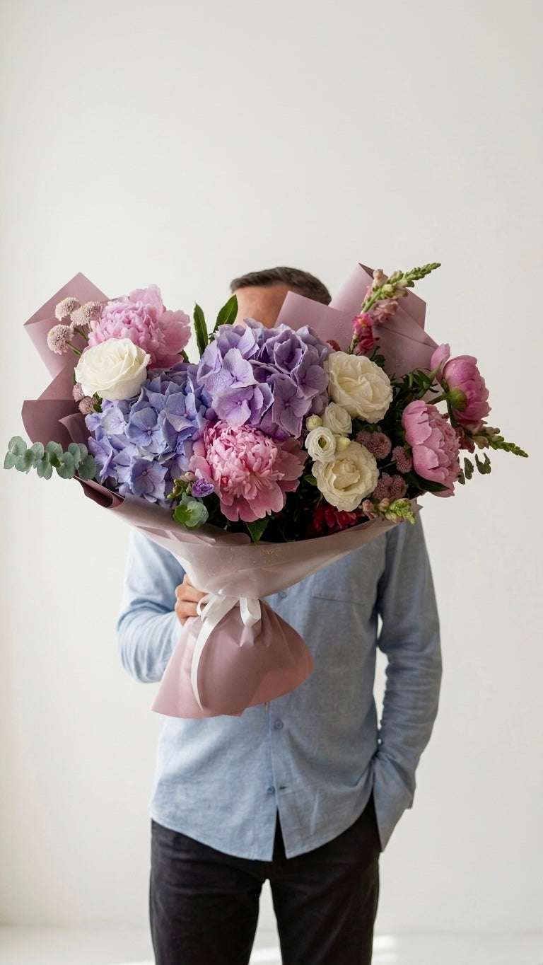 peony peonies hydrangeas bouquet
